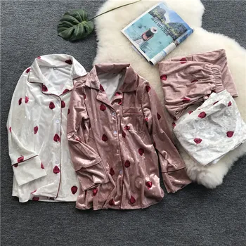 Print Heart Young Lady Pajamas Set Home Wear 2PCS Sleepwear Full Sleeve Autumn Home Dressing Gown Warm Long Nightdress Negligee
Print Heart Young Lady Pajamas Set Home Wear 2PCS Sleepwear Full Sleeve Autumn Home Dressing Gown Warm Long Nightdress Negligee