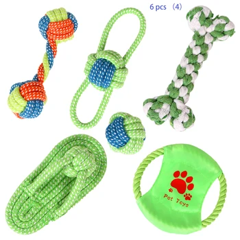 6 Pack Pet Dog Toys, Interactive Chewing Rope Ball Toys Set for Small Puppies and Medium Dogs ,Clean teeth,Green Rope Ball Toy 
6 Pack Pet Dog Toys, Interactive Chewing Rope Ball Toys Set for Small Puppies and Medium Dogs ,Clean teeth,Green Rope Ball Toy