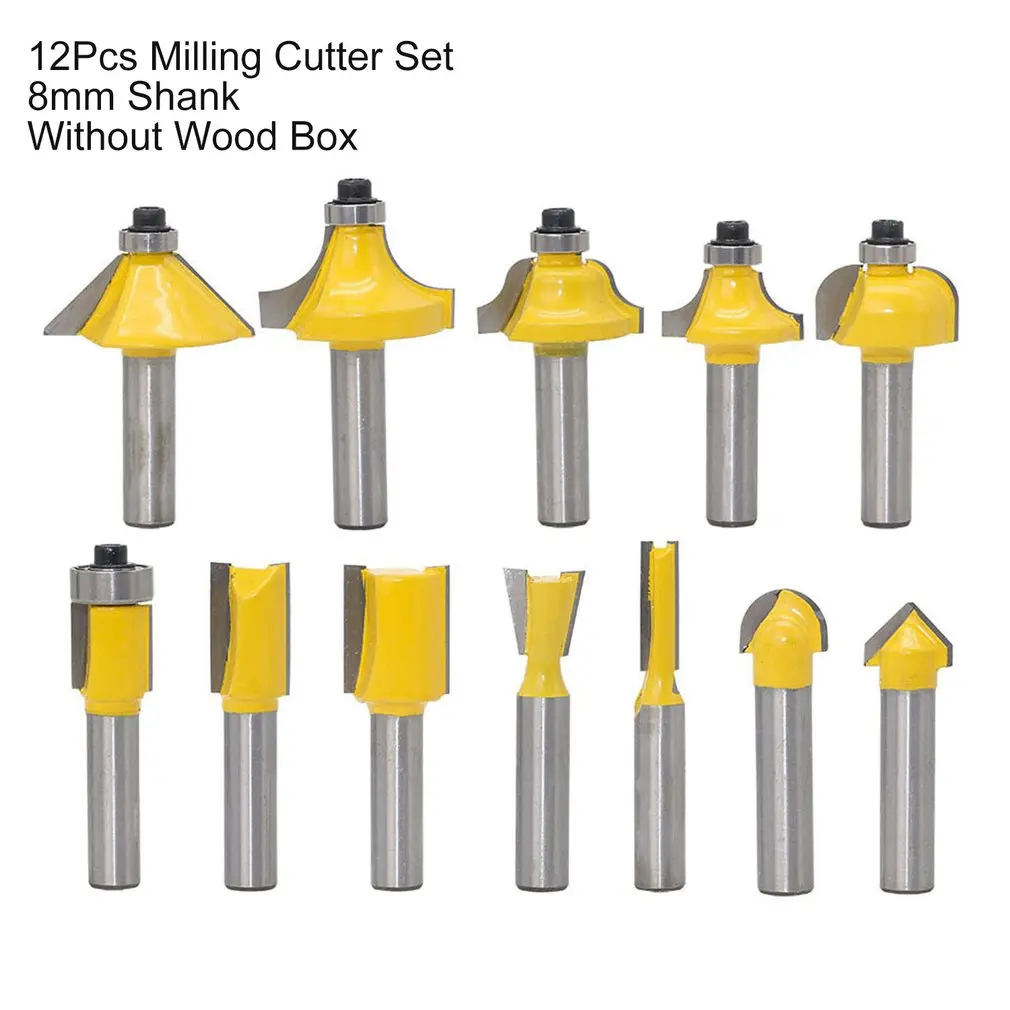12Pcs/Set Milling Cutter Machine Tools Set Router Bit for Woodworking Cutters Carbide Shank Wood Trimming Engraving Tool
12Pcs/Set Milling Cutter Machine Tools Set Router Bit for Woodworking Cutters Carbide Shank Wood Trimming Engraving Tool