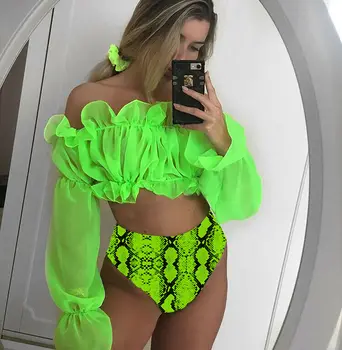 3 Pcs Sexyv Womens Bikini Set Summer Padded Bra Ladies Bandeau Off Shoulder Long Sleeve Swimsuit Beach Swimwear Snakeskin Print
3 Pcs Sexyv Womens Bikini Set Summer Padded Bra Ladies Bandeau Off Shoulder Long Sleeve Swimsuit Beach Swimwear Snakeskin Print