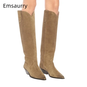 Luxury Suede Winter Botas Mujer Sexy Pointed Toe Med Square Toe Knee High Boots Sewing Patchwork Long Booties Women
Luxury Suede Winter Botas Mujer Sexy Pointed Toe Med Square Toe Knee High Boots Sewing Patchwork Long Booties Women
