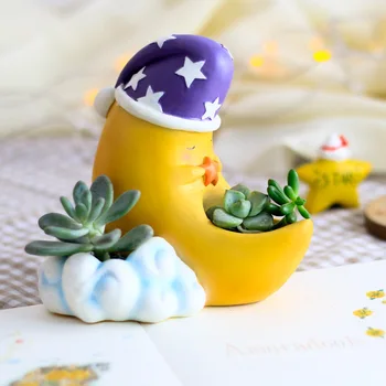 1pc New Arrival Cartoon Moon Flower Pot Resin Flowerpot Succulent Plant Pot Fairy Garden Bonsai Planter Home Decor Ornament
1pc New Arrival Cartoon Moon Flower Pot Resin Flowerpot Succulent Plant Pot Fairy Garden Bonsai Planter Home Decor Ornament