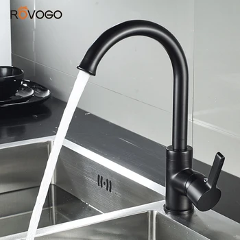 ROVOGO Single Handle Kitchen Sink Faucet Matt Black, 360 Degree Rotation Sink Tap Cold Hot Mixer Crane Brass
ROVOGO Single Handle Kitchen Sink Faucet Matt Black, 360 Degree Rotation Sink Tap Cold Hot Mixer Crane Brass
