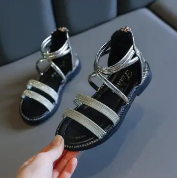New Summer Girls Roman Sandals Fashion Sequin Princess Shoes Patent Leather Slip Flat Student Sandals Zipper Kids Shoes 
New Summer Girls Roman Sandals Fashion Sequin Princess Shoes Patent Leather Slip Flat Student Sandals Zipper Kids Shoes