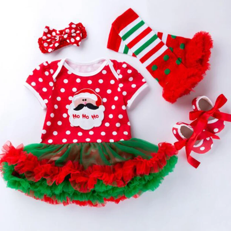 Christmas Infant Clothes 4pcs Sets Baby Girls Clothes Short Sleeve Lace Dress+ Headband + Shoes + Leg Warmer Newborn Jumpsuit
Christmas Infant Clothes 4pcs Sets Baby Girls Clothes Short Sleeve Lace Dress+ Headband + Shoes + Leg Warmer Newborn Jumpsuit