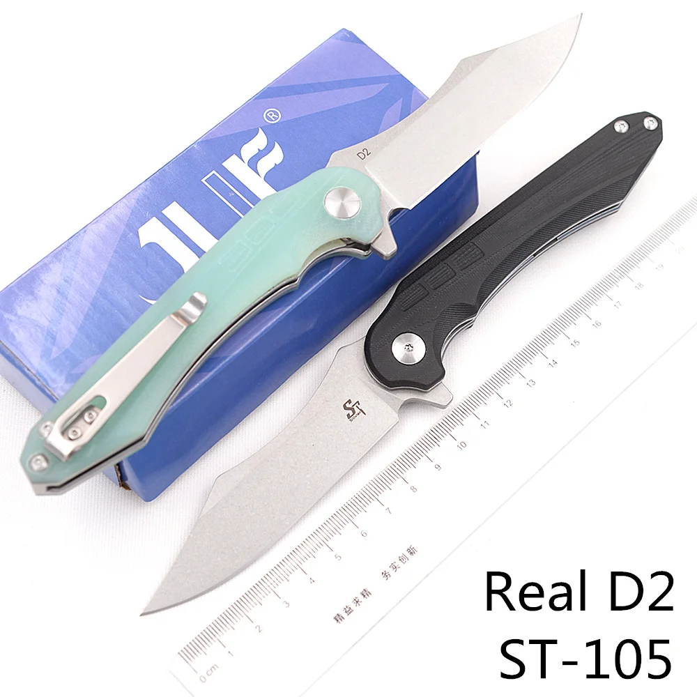 Sitivien New ST105 Real D2 Steel Ball Bearing Flipper G10 Camping Hunting Kitchen Pocket Survival Outdoor EDC Tool Folding Knife
Sitivien New ST105 Real D2 Steel Ball Bearing Flipper G10 Camping Hunting Kitchen Pocket Survival Outdoor EDC Tool Folding Knife
