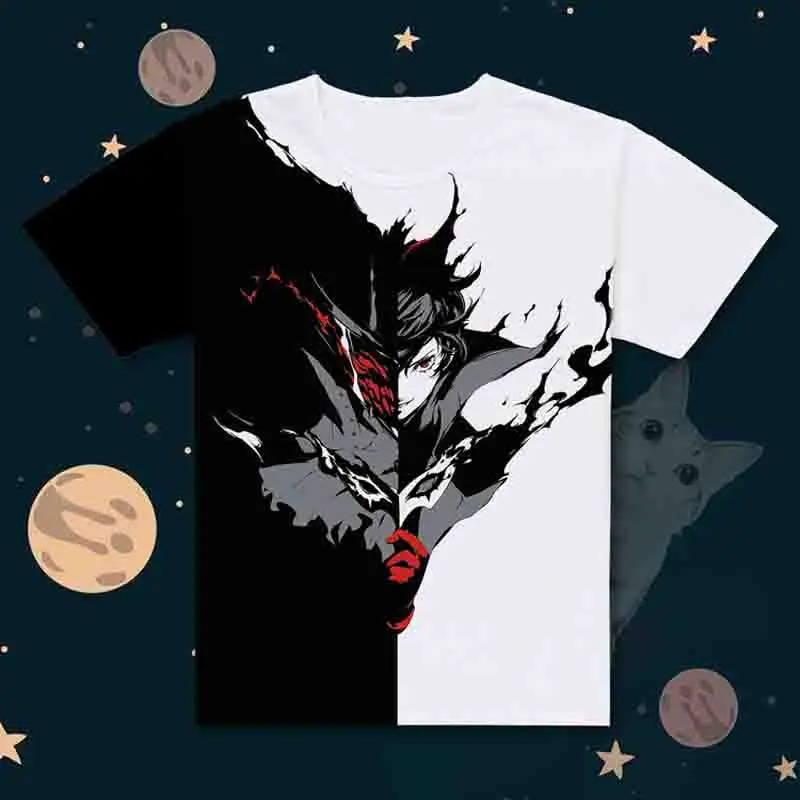 New Persona 5 T-shirt Anime JOKER t shirt Polyester Summer Short-sleeve Tees tops 
New Persona 5 T-shirt Anime JOKER t shirt Polyester Summer Short-sleeve Tees tops