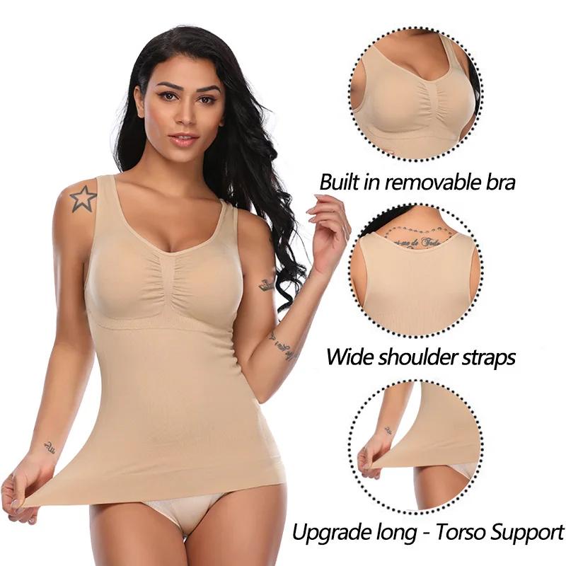 Womens Tank Tops Wide Strap Camisole with Built in Padded Bra Vest Shelf Bra Casual Camisole Sleeveless Top for Daily Weari
Womens Tank Tops Wide Strap Camisole with Built in Padded Bra Vest Shelf Bra Casual Camisole Sleeveless Top for Daily Weari