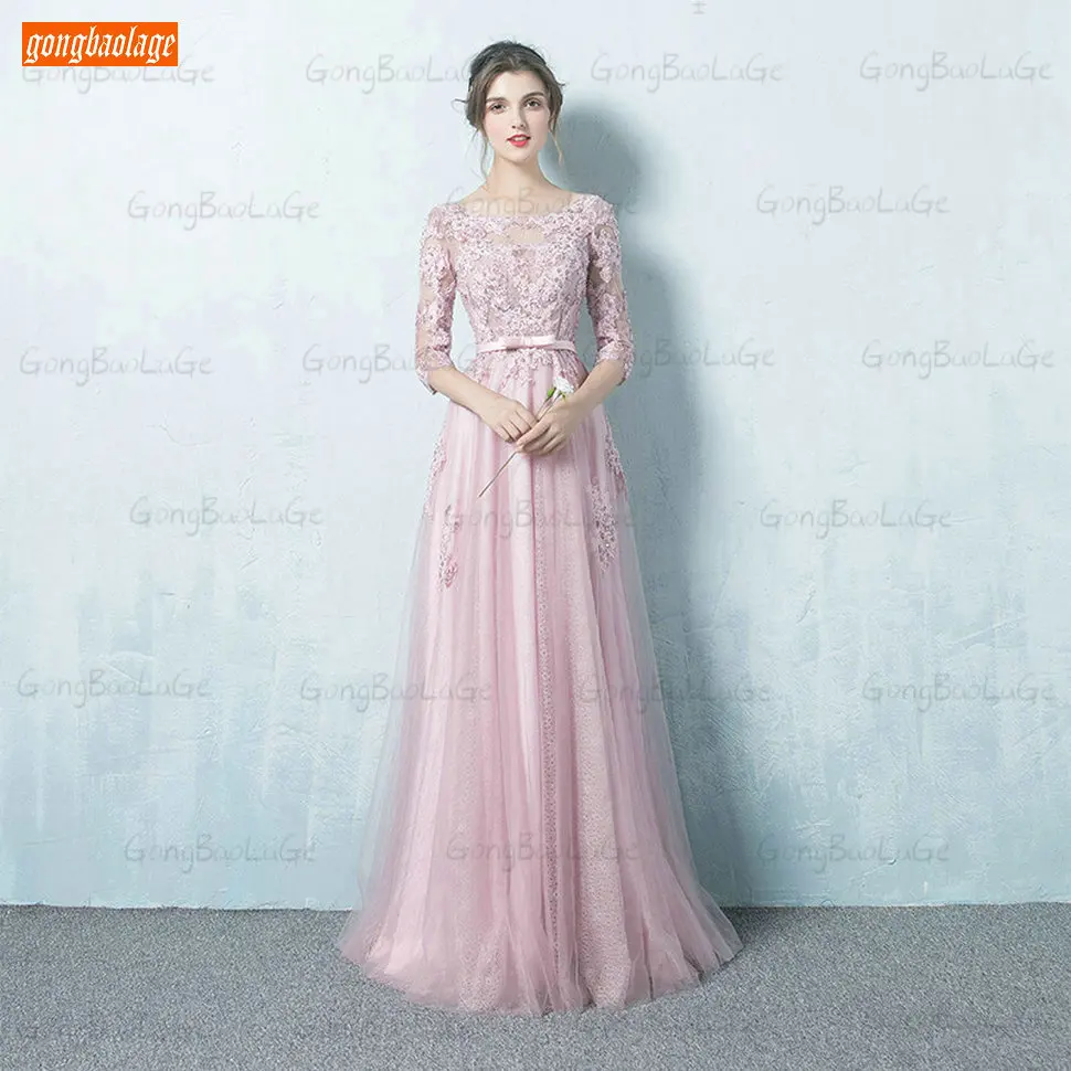 luscious Pink Long Evening Gowns Seoop Appliqued Beaded Lace Up Tulle A Line Evening Dress 3/4 Sleeves 2020 Women Formal Dresses
luscious Pink Long Evening Gowns Seoop Appliqued Beaded Lace Up Tulle A Line Evening Dress 3/4 Sleeves 2020 Women Formal Dresses