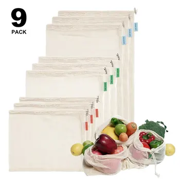 Reusable Cotton Produce Bags Washable Eco Friendly For Grocery Shopping Storage Fruit Vegetable Bags Set
Reusable Cotton Produce Bags Washable Eco Friendly For Grocery Shopping Storage Fruit Vegetable Bags Set