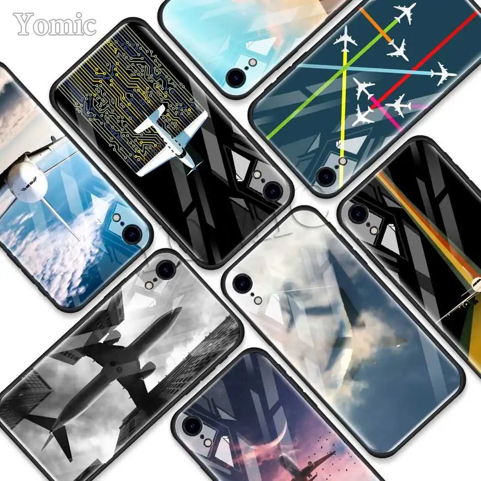 Aircraft fly travel cloud airplane Tempered Glass Case for Apple iPhone XR 7 8 6 6S Plus X XS MAX Soft Edge Mobile Phone Bag
Aircraft fly travel cloud airplane Tempered Glass Case for Apple iPhone XR 7 8 6 6S Plus X XS MAX Soft Edge Mobile Phone Bag