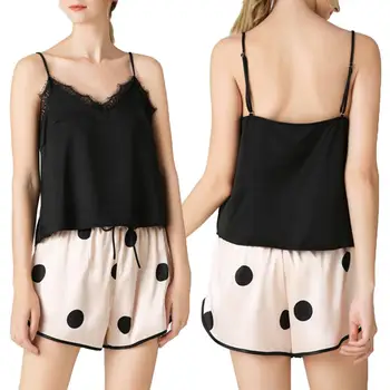Women Pajamas Sexy Lace V Neck Silk Pyjamas Crop Top Clothes For Women Straps Pijama Ladies Sleepwear Pajama Suit
Women Pajamas Sexy Lace V Neck Silk Pyjamas Crop Top Clothes For Women Straps Pijama Ladies Sleepwear Pajama Suit
