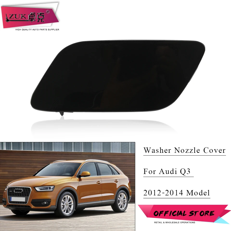 Неокрашенная крышка сопла омывателя передней фары ZUK для Audi Q3 2012-2014, крышка распылителя воды для очистки фары 8U0955275 8U0955276