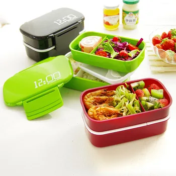 New Double layer Lunchboxes Time Design 4 Color Large Meal Box Tableware Microwave Dinnerware Sets
New Double layer Lunchboxes Time Design 4 Color Large Meal Box Tableware Microwave Dinnerware Sets