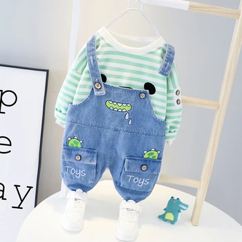2020 Autumn Baby Infant Clothes Suits Toddler Boys Clothing Sets Steiped T Shirt Cartoon Denim Overalls Kids Children Costume 
2020 Autumn Baby Infant Clothes Suits Toddler Boys Clothing Sets Steiped T Shirt Cartoon Denim Overalls Kids Children Costume