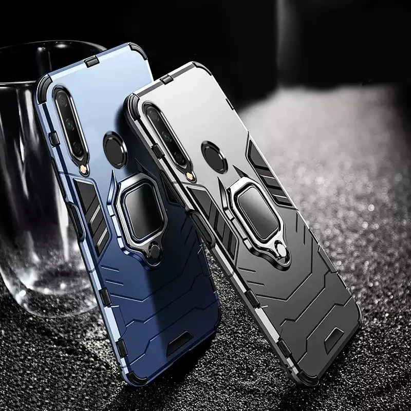 Защитный чехол для Huawei Honor 9X противоударный бампер с магнитным кольцом телефона