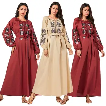 Ethnic Style Embroidery Women Abaya Long Sleeve Maxi Cocktail Dress Muslim Kaftan Robe Jilbab Party Drawstring Plus Size Fashion
Ethnic Style Embroidery Women Abaya Long Sleeve Maxi Cocktail Dress Muslim Kaftan Robe Jilbab Party Drawstring Plus Size Fashion