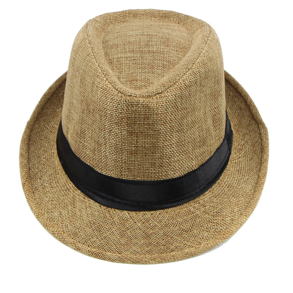 Spring And Summer Jazz Hat Outdoor Fashion Solid Color High Quality Linen Sun Panama 2.28 | Аксессуары для одежды