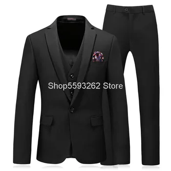 Suit Suit Three-piece Set Men Business Leisure High File Solid Color Slim Fit Marriage Dress Suit Male
Suit Suit Three-piece Set Men Business Leisure High File Solid Color Slim Fit Marriage Dress Suit Male