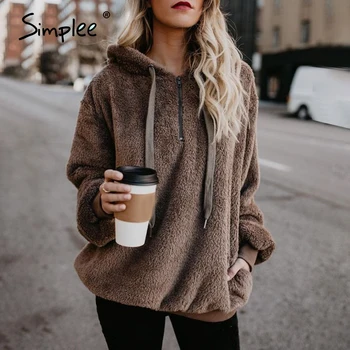Simplee Hooded coral fleece women pullover sweatshirt women Zipper warm solid long sleeve hoodies Casual loose plus size coats
Simplee Hooded coral fleece women pullover sweatshirt women Zipper warm solid long sleeve hoodies Casual loose plus size coats