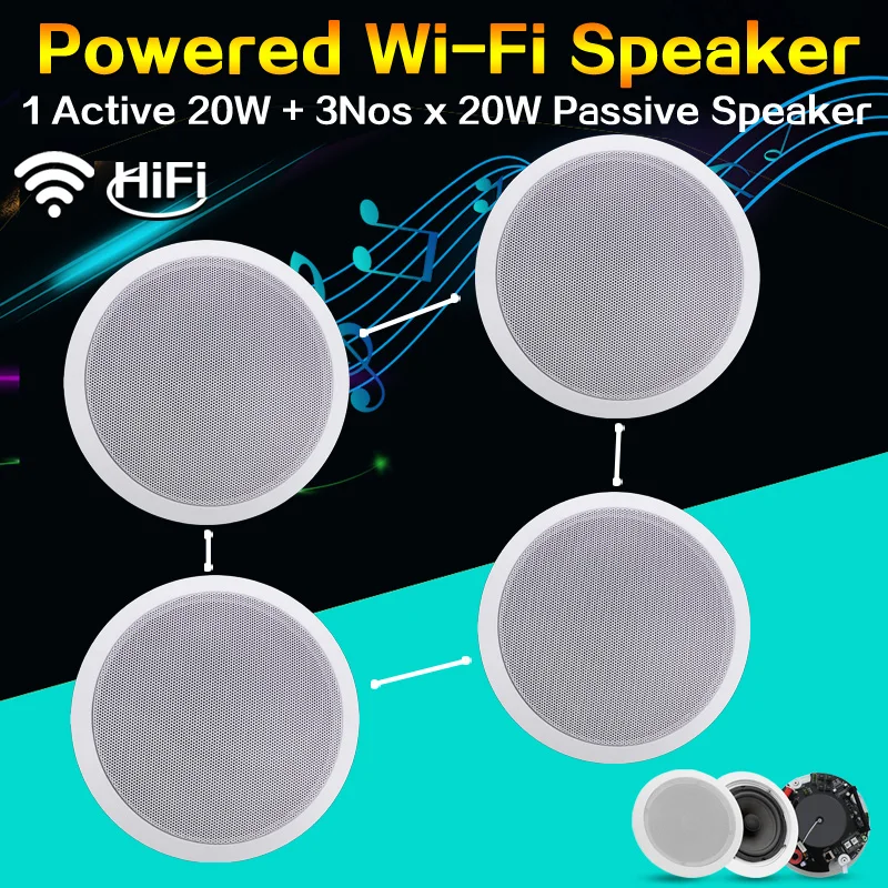 Powered Wi-Fi Speaker Audio Amplifier Wireless Transmission Powered Wi-Fi SpeakerCeiling Mount
Powered Wi-Fi Speaker Audio Amplifier Wireless Transmission Powered Wi-Fi SpeakerCeiling Mount