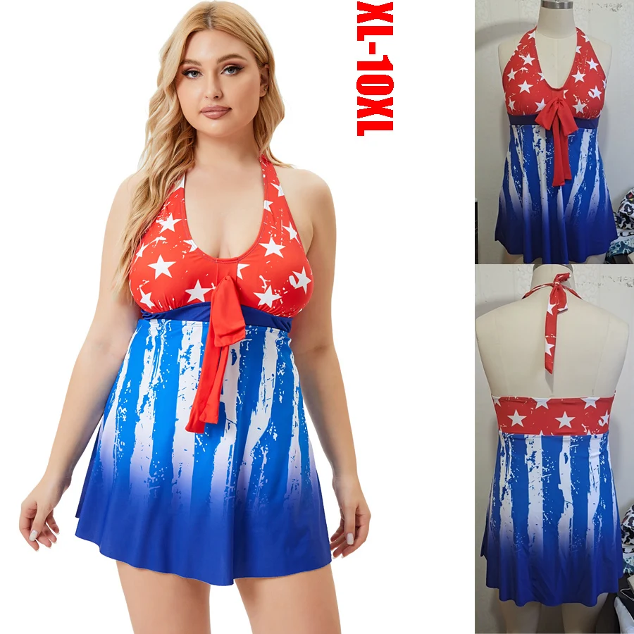 2022 New Plus Size XL-10XL Women American Flag Printing Tankini Swimwear Ladies Large Size Swimsuit Bathing Suit Beachwear
2022 New Plus Size XL-10XL Women American Flag Printing Tankini Swimwear Ladies Large Size Swimsuit Bathing Suit Beachwear