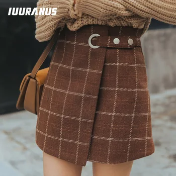 IUURANUS 2019 Women Autumn Winter Harajuku Thickened Woolen Plaid Retro Skirt Female Cute Kawaii Skirts For Women
IUURANUS 2019 Women Autumn Winter Harajuku Thickened Woolen Plaid Retro Skirt Female Cute Kawaii Skirts For Women