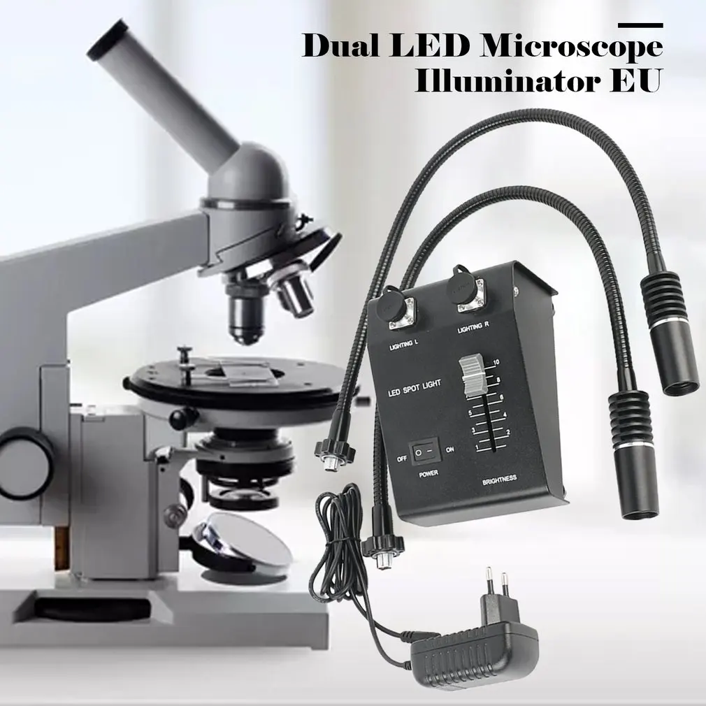 6W Dual LED Gooseneck Lights Illuminator Lamp Source For Industry Stereo Microscope Lens Camera Magnifier 110V-240V Adapter
6W Dual LED Gooseneck Lights Illuminator Lamp Source For Industry Stereo Microscope Lens Camera Magnifier 110V-240V Adapter