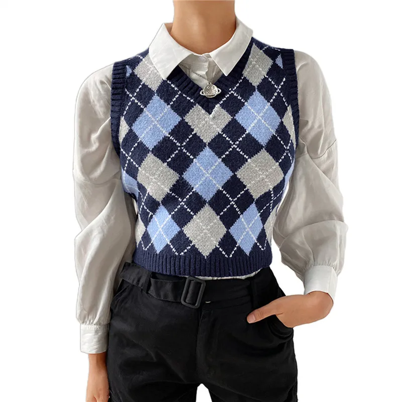 FY Winter Sweater Vest Outfits Sleeveless Tops Argyle Plaid Autumn Women V Neck Korea Style Vintage Harajuke Womens Clothing
FY Winter Sweater Vest Outfits Sleeveless Tops Argyle Plaid Autumn Women V Neck Korea Style Vintage Harajuke Womens Clothing