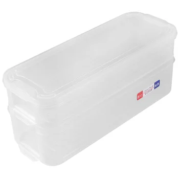 Plastic Dumpling Storage Box Stackable Food Storage Case Transparent Crisper for Refrigerator (Double Layers, One Deep One Shall
Plastic Dumpling Storage Box Stackable Food Storage Case Transparent Crisper for Refrigerator (Double Layers, One Deep One Shall