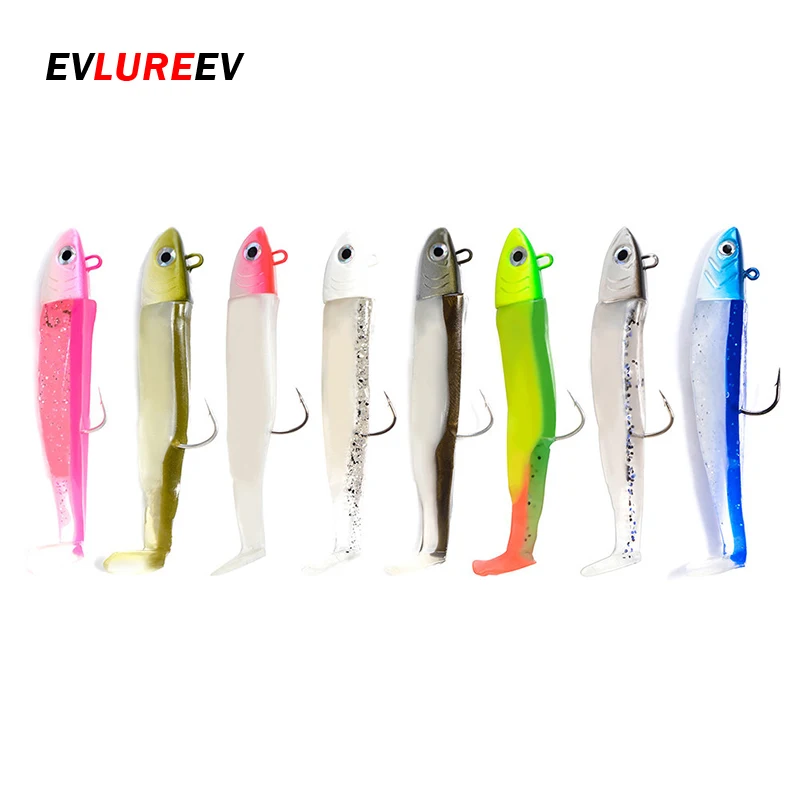 ELUREEV черный minnow jig head Рыболовная Приманка 5/12/25 г мягкие приманки Щука бас Рыбалка
