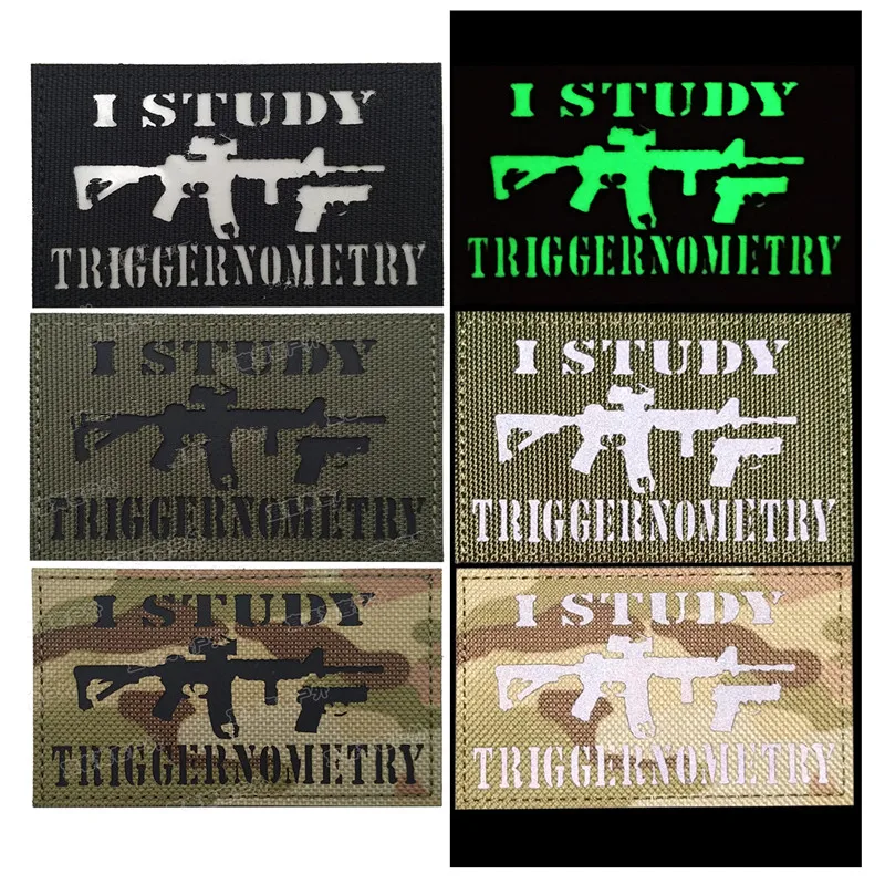 I Study Triggernometry Funny AK47 патчи для пистолета Светоотражающие ИК нашивки значок