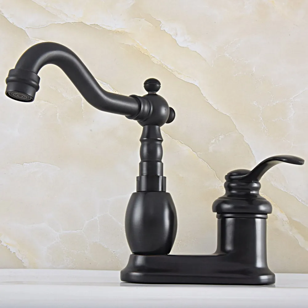 Black Oil Rubbed Brass Swivel Spout Two Holes Basin Kitchen Bathroom Vanity Sink 4" Centerset Lavatory Faucet Mixer Tap asf832
Black Oil Rubbed Brass Swivel Spout Two Holes Basin Kitchen Bathroom Vanity Sink 4" Centerset Lavatory Faucet Mixer Tap asf832