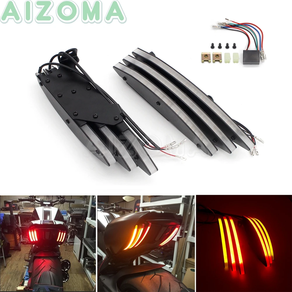 Motorcycle Blade Style 3 in 1 Brake Taillight LED Integrated Turn Signals Lamp For Ducati Diavel 959 Panigale Corse 2011-2019 
Motorcycle Blade Style 3 in 1 Brake Taillight LED Integrated Turn Signals Lamp For Ducati Diavel 959 Panigale Corse 2011-2019