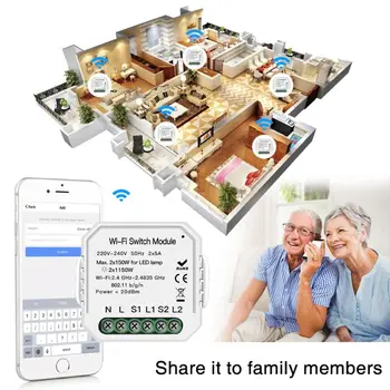 2 Gang 2 Way Wifi Smart Light Switch Diy Relay Module Mini Wall Socket Outlet D2TD
2 Gang 2 Way Wifi Smart Light Switch Diy Relay Module Mini Wall Socket Outlet D2TD