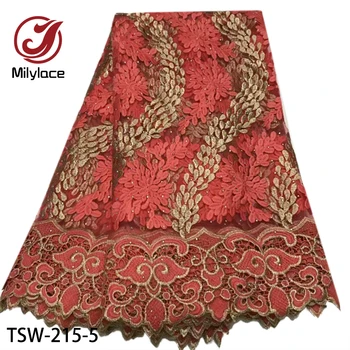 Milylace latest Nigerian lace fabric 5 yards mixed-color embroidery African net lace fabric with shiny stones for party TDW-215
Milylace latest Nigerian lace fabric 5 yards mixed-color embroidery African net lace fabric with shiny stones for party TDW-215