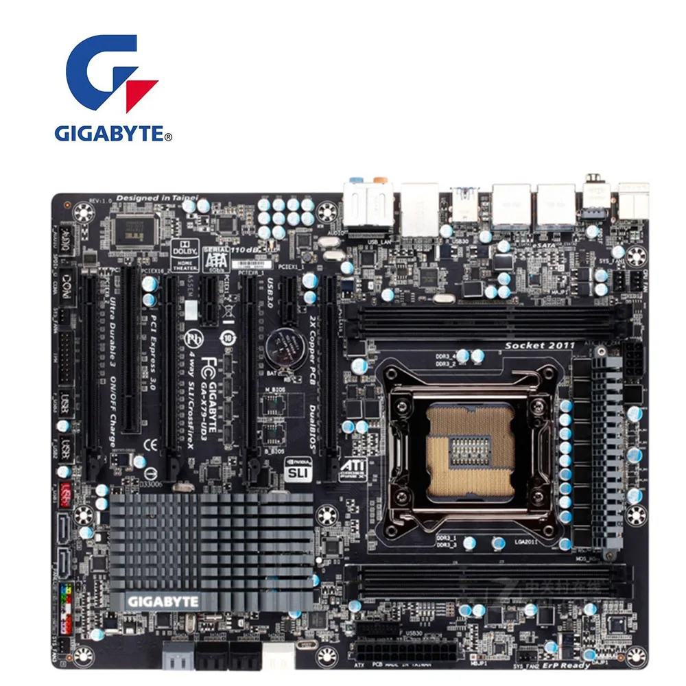 Для GIGABYTE GA X79 UD3 материнская плата LGA 2011 DDR3 для Intel десктопная SATA III PCI E X16