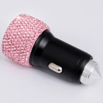 Decorative Aluminum Alloy Durable Stable LED Indicator Rhinestone For Tablet Phone Dual USB Shining Universal Car Charger Gift
Decorative Aluminum Alloy Durable Stable LED Indicator Rhinestone For Tablet Phone Dual USB Shining Universal Car Charger Gift