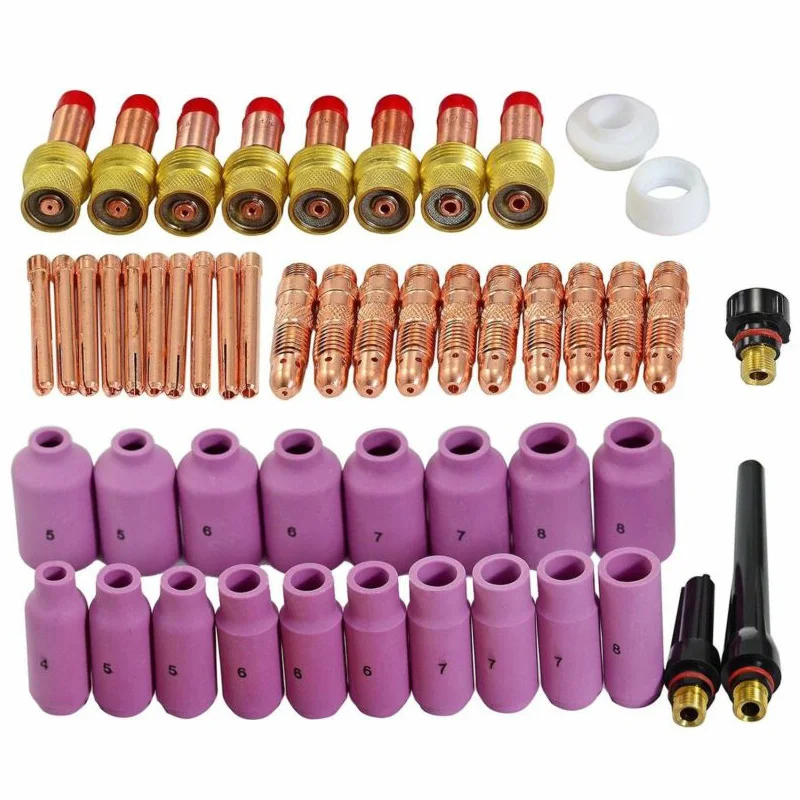 51Pcs TIG Gas Lens Collet Body Consumables Kit Fit WP 17 18 26 TIG Welding Torch Welding Torches Tools Kits
51Pcs TIG Gas Lens Collet Body Consumables Kit Fit WP 17 18 26 TIG Welding Torch Welding Torches Tools Kits