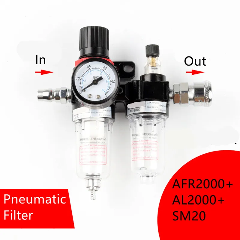 AFR2000 AFC2000 G1/4" Air Filter Regulator Combination Lubricator ,FRL Two Union Treatment oil water separation
AFR2000 AFC2000 G1/4" Air Filter Regulator Combination Lubricator ,FRL Two Union Treatment oil water separation