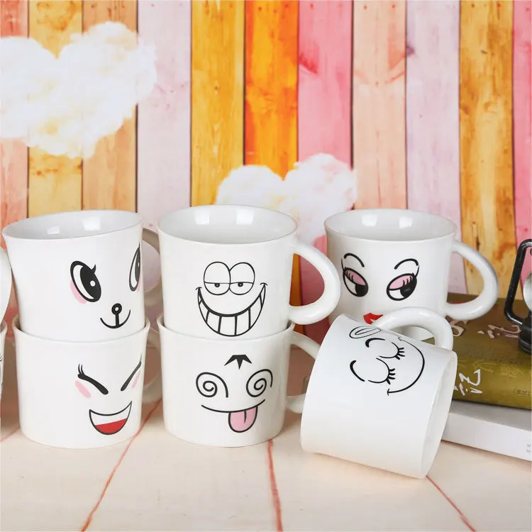 

Креативная Милая мультяшная чашка для макияжа лица, чашка для завтрака, чашка для молока, кофейная чашка, керамическая кружка, чашка для пары, для дома и офиса, крутые чашки