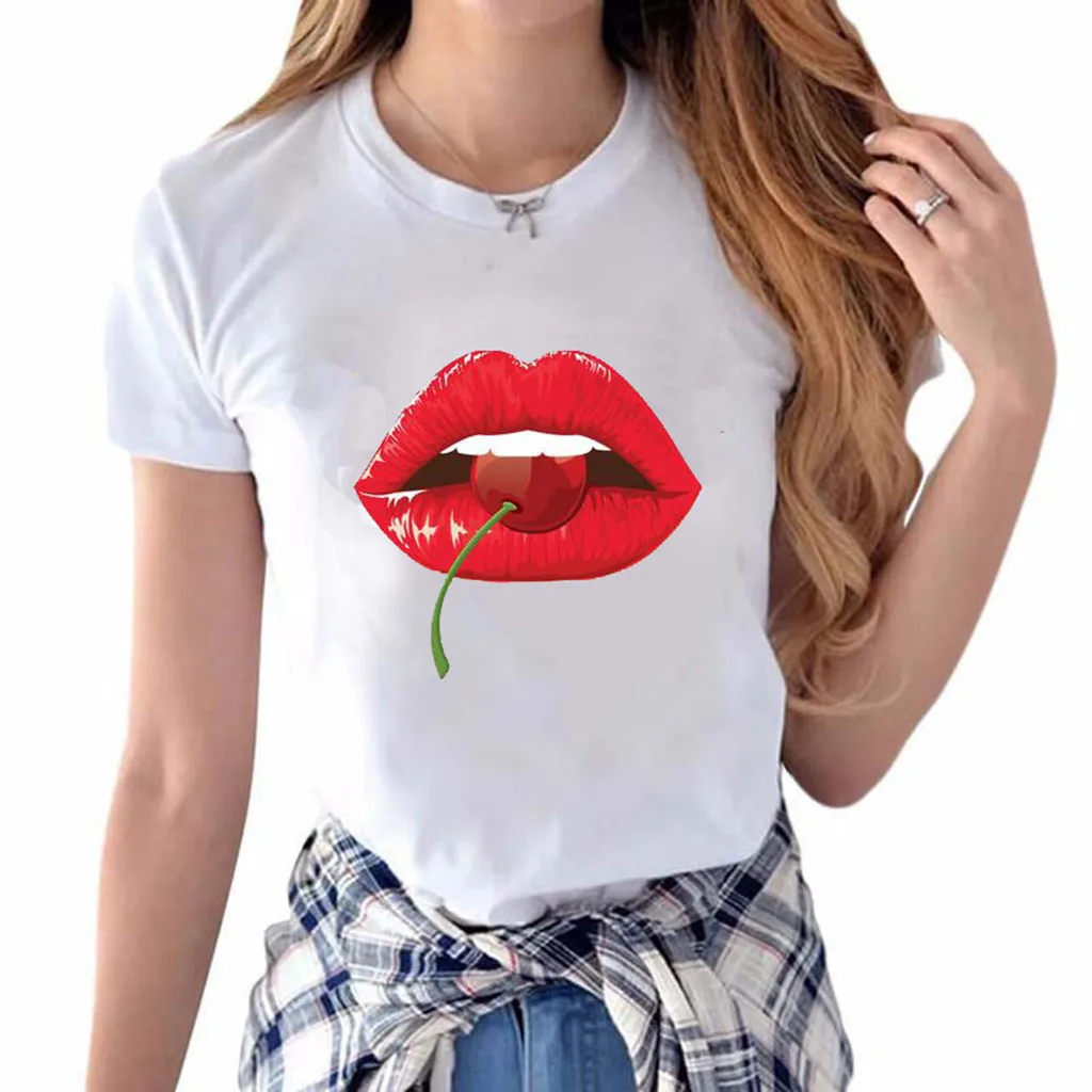 2019 Women's T-Shirt Women Fashion Personality Color Lips Print Short Sleeve Round Neck T-Shirt Camisetas Mujer Dropshipping
2019 Women's T-Shirt Women Fashion Personality Color Lips Print Short Sleeve Round Neck T-Shirt Camisetas Mujer Dropshipping