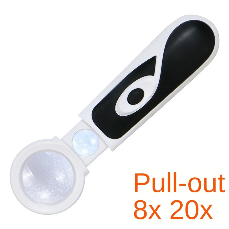 8x 20x Handheld Double LED Light Drawer Type Double Lens Rubber Non-Slip Handle Reading Identification Magnifying Glass
8x 20x Handheld Double LED Light Drawer Type Double Lens Rubber Non-Slip Handle Reading Identification Magnifying Glass