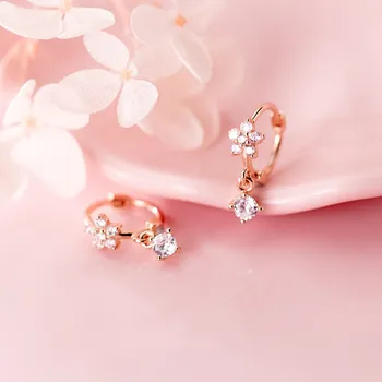 100% 925 Sterling Silver CZ Flower Small Hoops Piercing Earrings Cubic Zircon Rose Gold Color Plated Ear Rings for Women
100% 925 Sterling Silver CZ Flower Small Hoops Piercing Earrings Cubic Zircon Rose Gold Color Plated Ear Rings for Women