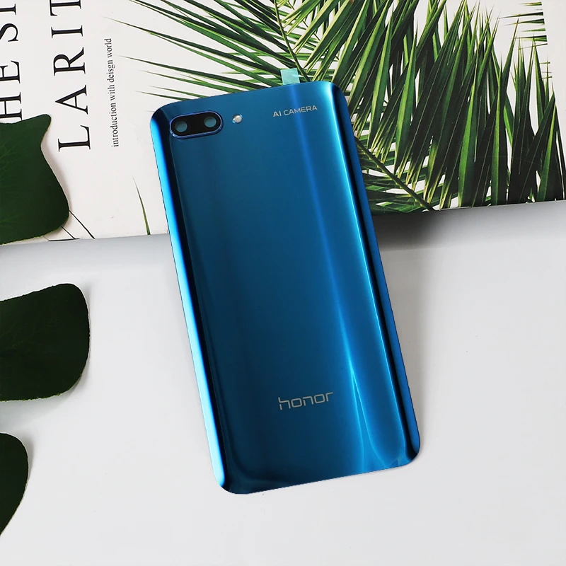 Оригинальный корпус Honor 10 для Huawei стеклянная задняя крышка аккумулятора запасные