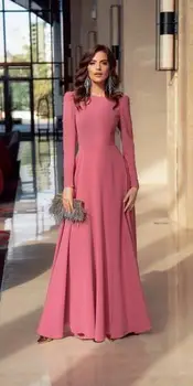Elegant Muslim Long Sleeve Chiffon Evening Dresses with Pockets Pleated Pink Floor Length Formal Party Dresses for Women
Elegant Muslim Long Sleeve Chiffon Evening Dresses with Pockets Pleated Pink Floor Length Formal Party Dresses for Women