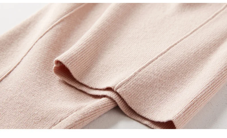 Amii minimalist Korean fashion knitting suit womens new half high neck sweater soft knit pant 11940516