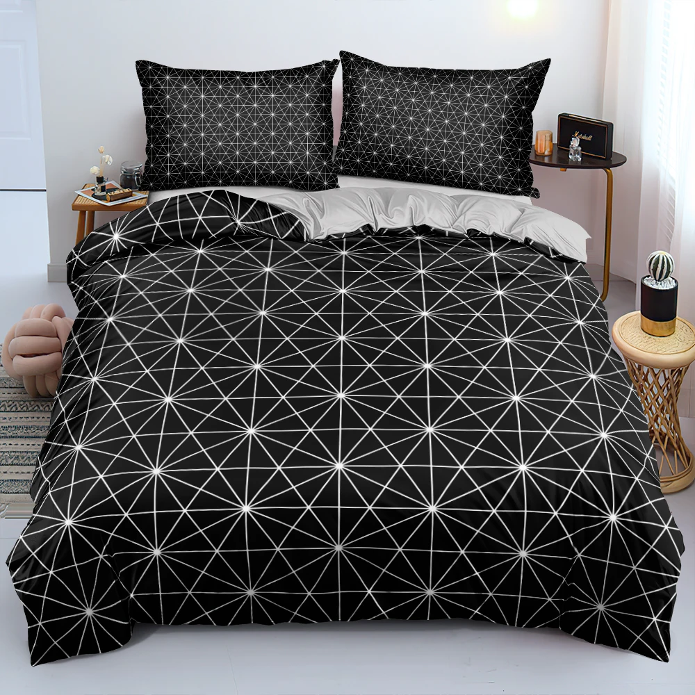 Simple White Line Geometry Bedding Set Comforter/Duvet Cover Set Twin Queen King Size 140x210cm Linens Bed Fashion Decoration
Simple White Line Geometry Bedding Set Comforter/Duvet Cover Set Twin Queen King Size 140x210cm Linens Bed Fashion Decoration
