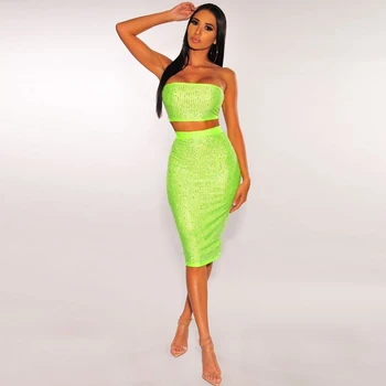 2020 Sexy Summer Rose Light Green Orange Two 2 Pieces Bandage Dress Strapless Diamond Fashion Backless Bodycon Wholesale Festa
2020 Sexy Summer Rose Light Green Orange Two 2 Pieces Bandage Dress Strapless Diamond Fashion Backless Bodycon Wholesale Festa