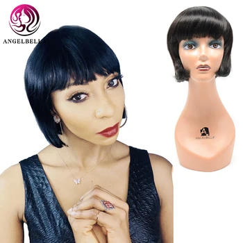 brazilian straight hair wig natural black color short hair wig with bang human hair machine wigs for women
brazilian straight hair wig natural black color short hair wig with bang human hair machine wigs for women